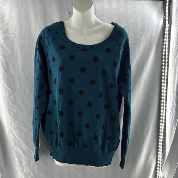 Torrid Teal Polka Dot Women's Sweater xl - Picture 6 of 6